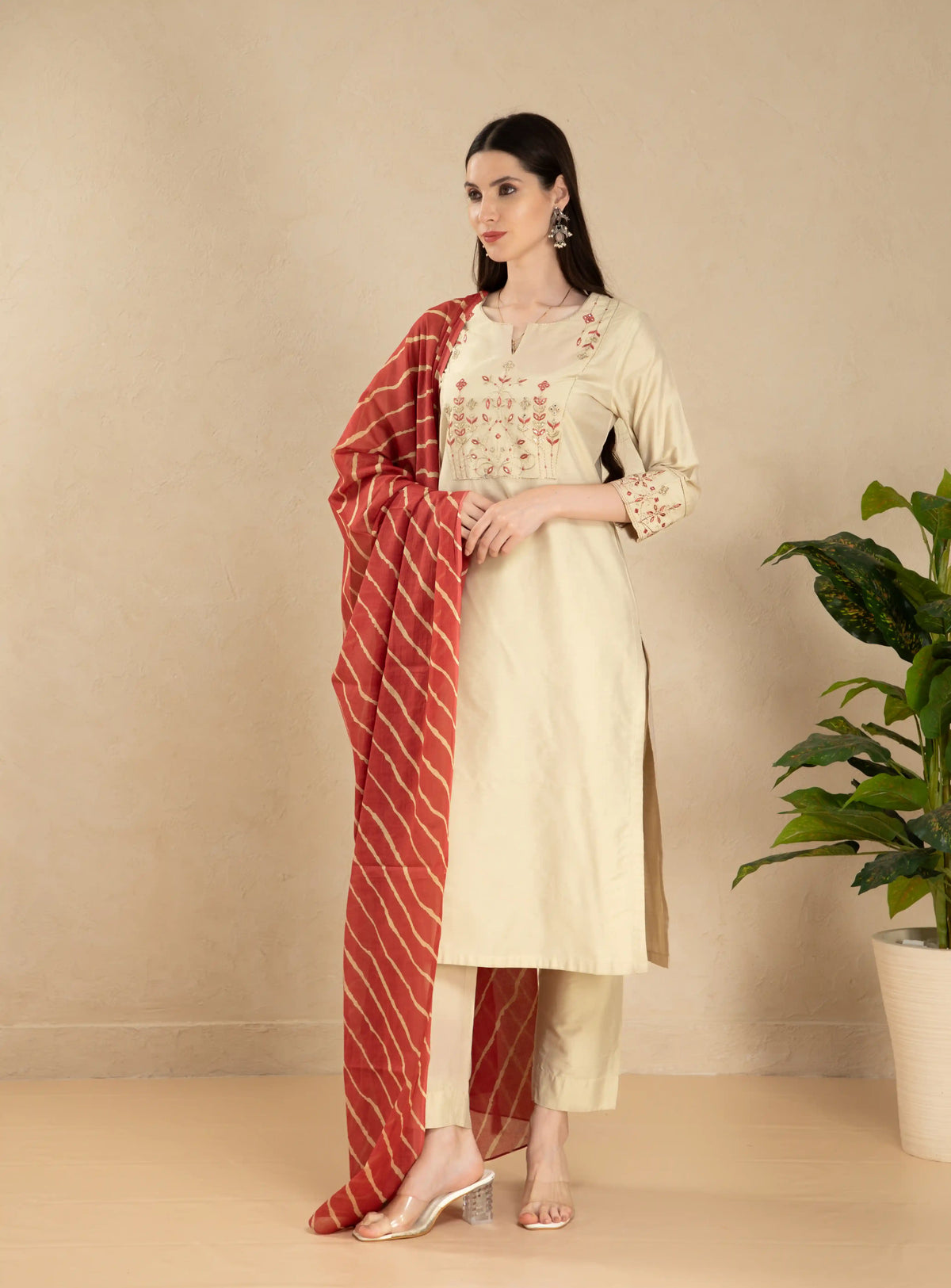 SILK BASE 2PC KURTA SET WITH GOTA PATTI EMBROIDERY