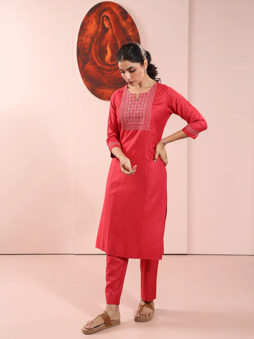 TUSSER SILK KANTHA EMBROIDERED KURTI