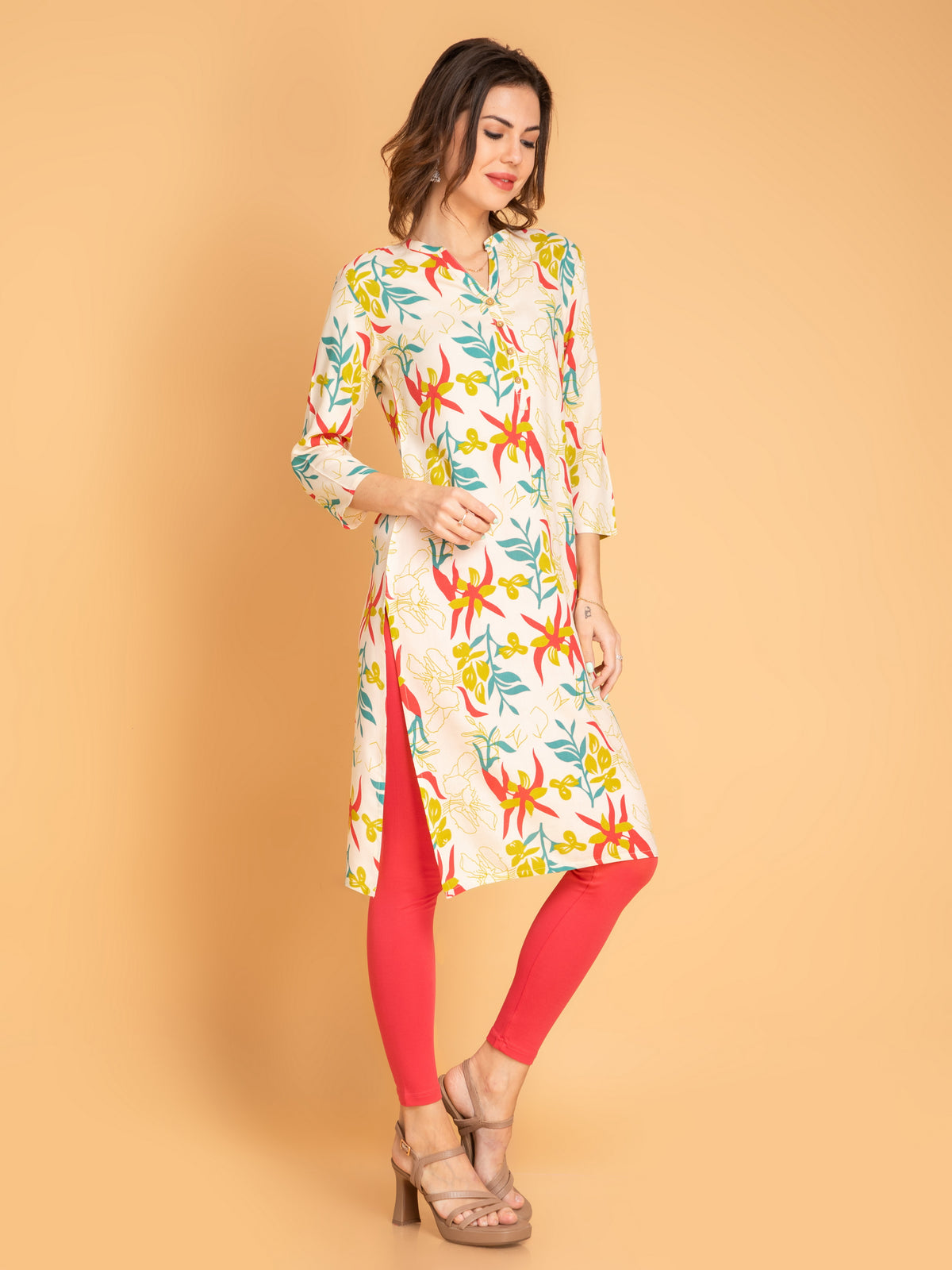 RAYON DAILY WEAR CONTEMPORARY PRINTED LONG KURTA