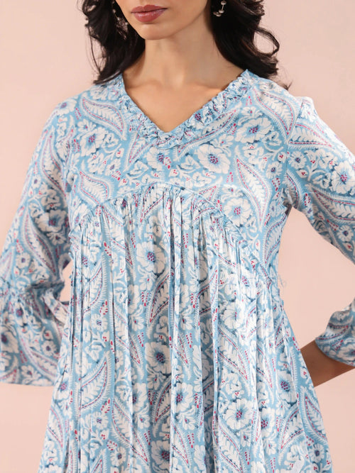 Printed Tiered Alya Cut Dress