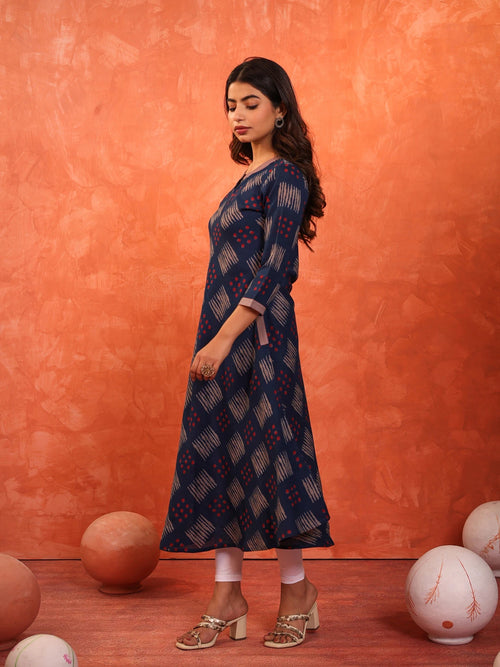 DABU PRINTED LONG BIAS DRESS