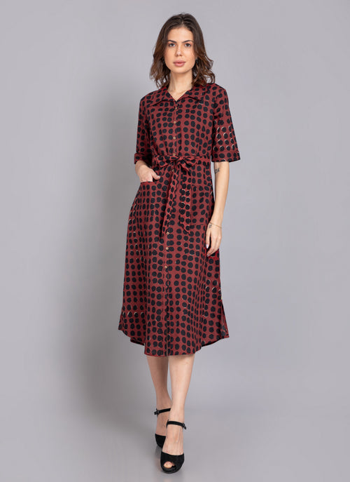 Mul cotton Casual Day Out Printed A-Line Dress