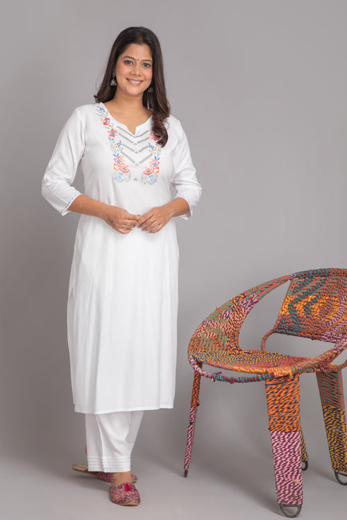 Embroidered Rayon 2Pc Kurta Set