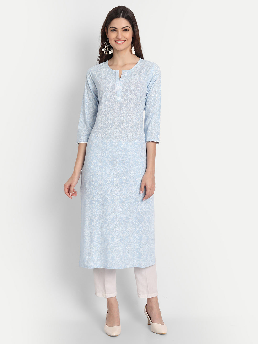 KHADI PRINTED KURTA WITH PANT SET