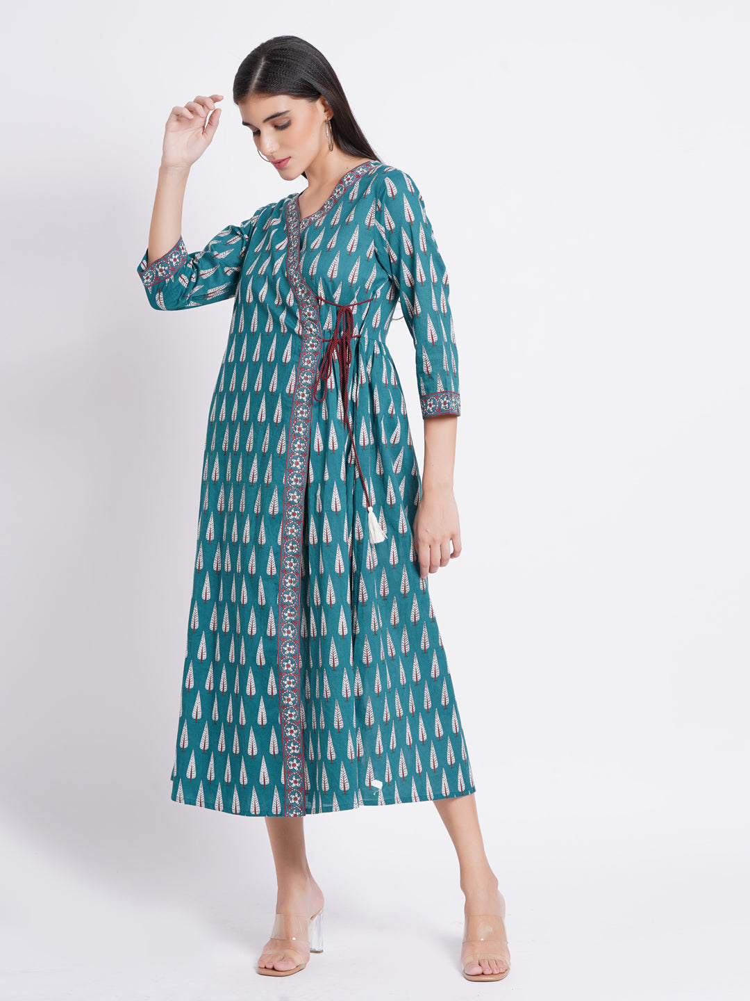 Mul Cotton Angrakha Kurta with Hand Embellishments