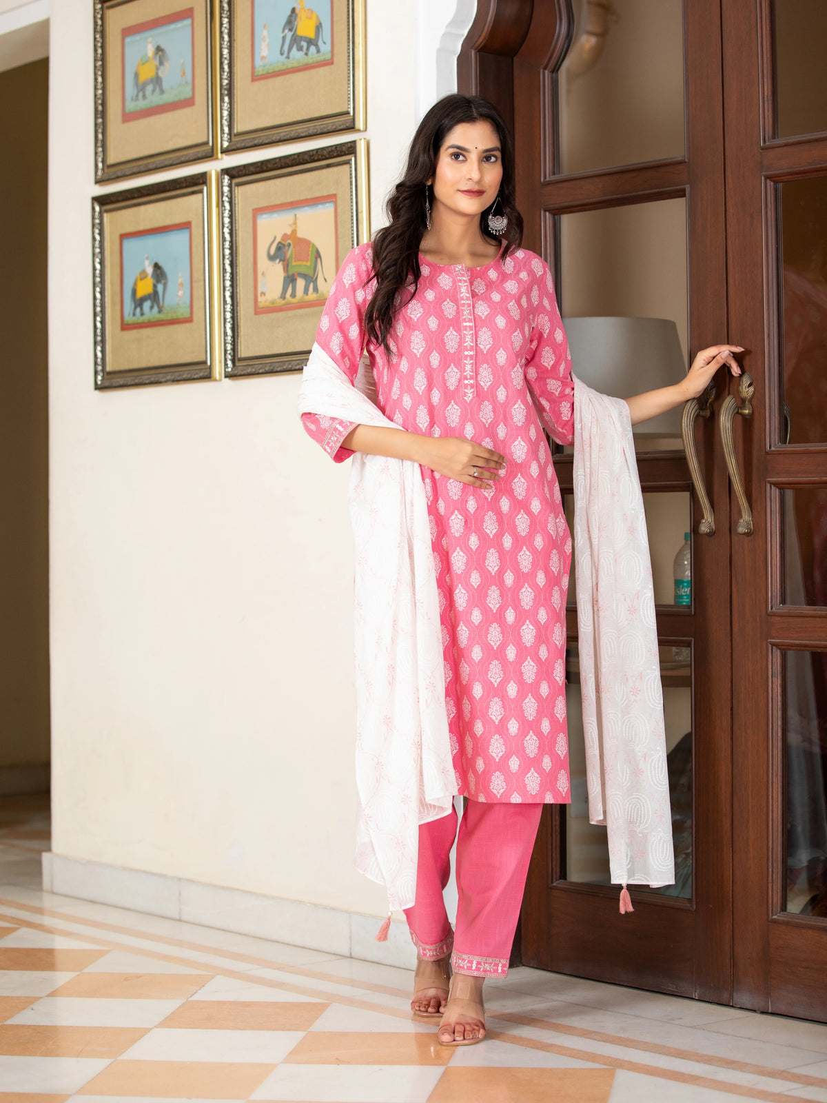 KHADI PRINTED 3 PCS KURTA SET