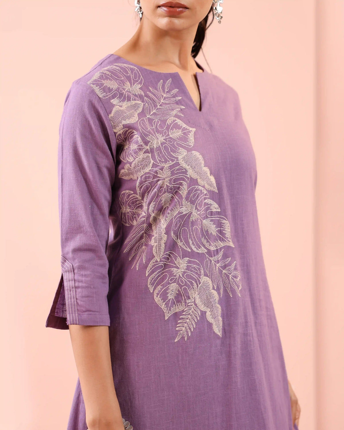 2PC KURTA SET DETAILED WITH PLACEMENT EMBROIDERY