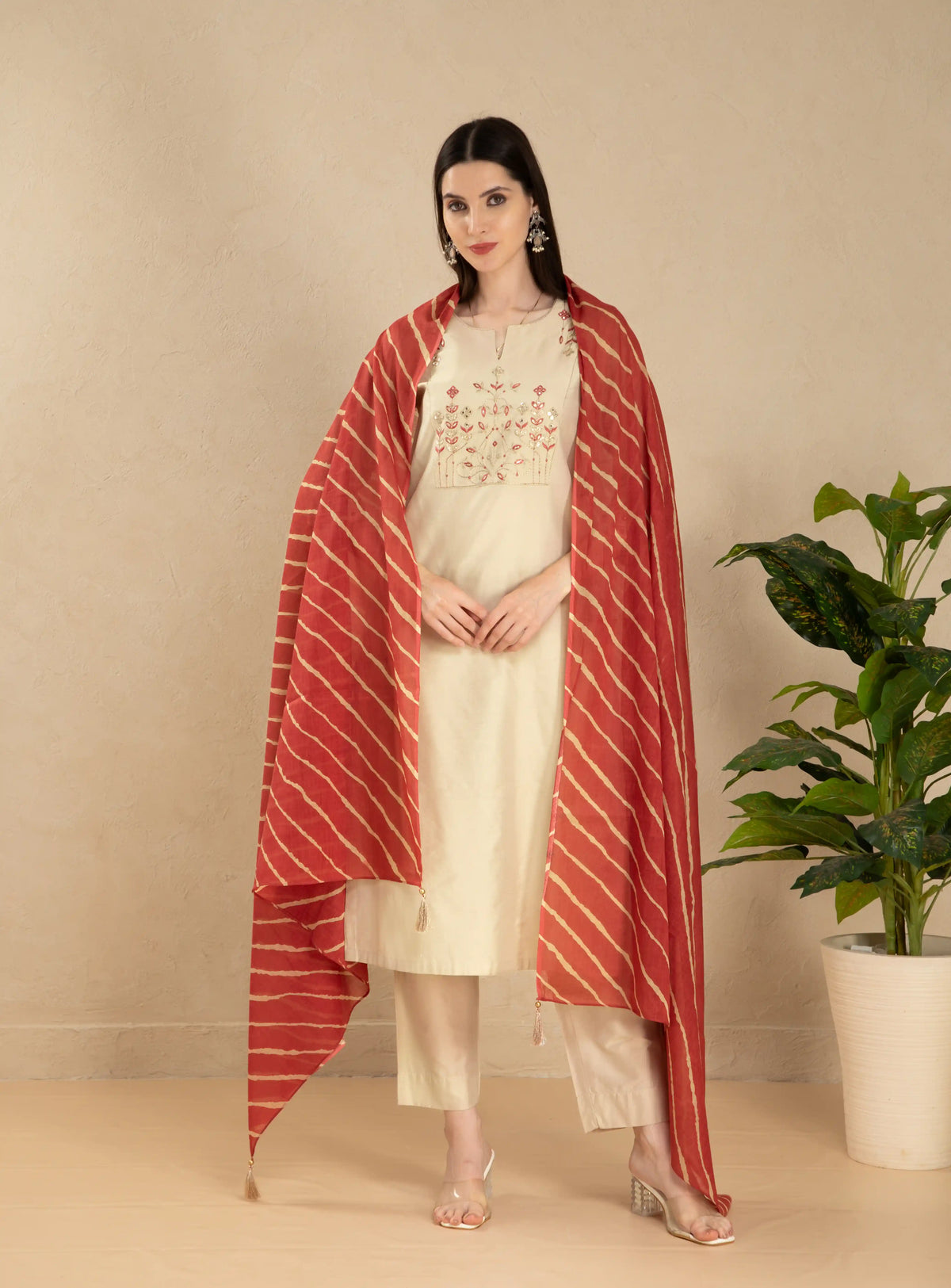 SILK BASE 2PC KURTA SET WITH GOTA PATTI EMBROIDERY