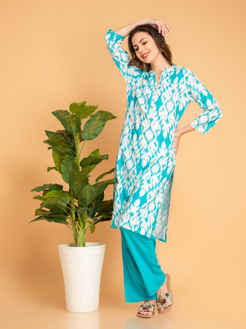 RAYON DAILY WEAR CONTEMPORARY PRINTED LONG KURTA