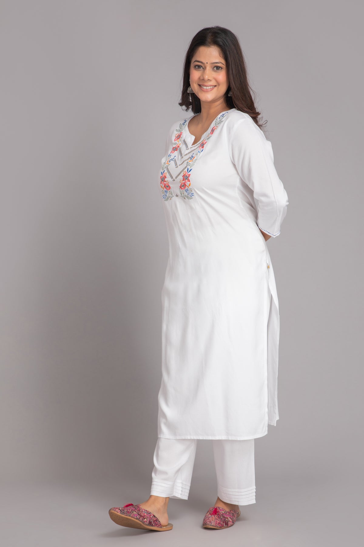 Embroidered Rayon 2Pc Kurta Set