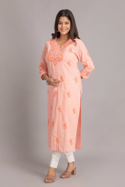 Embroidered Straight Long Kurti