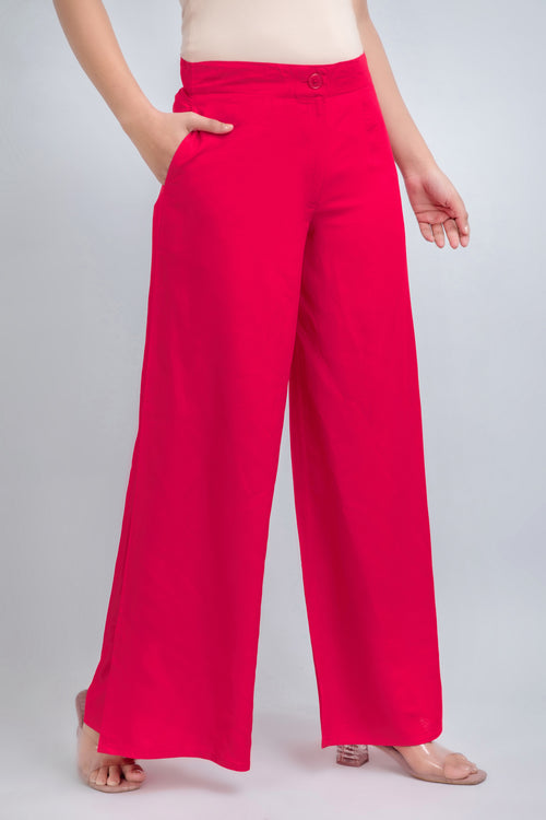 Solid Rayon Palazzo Pants