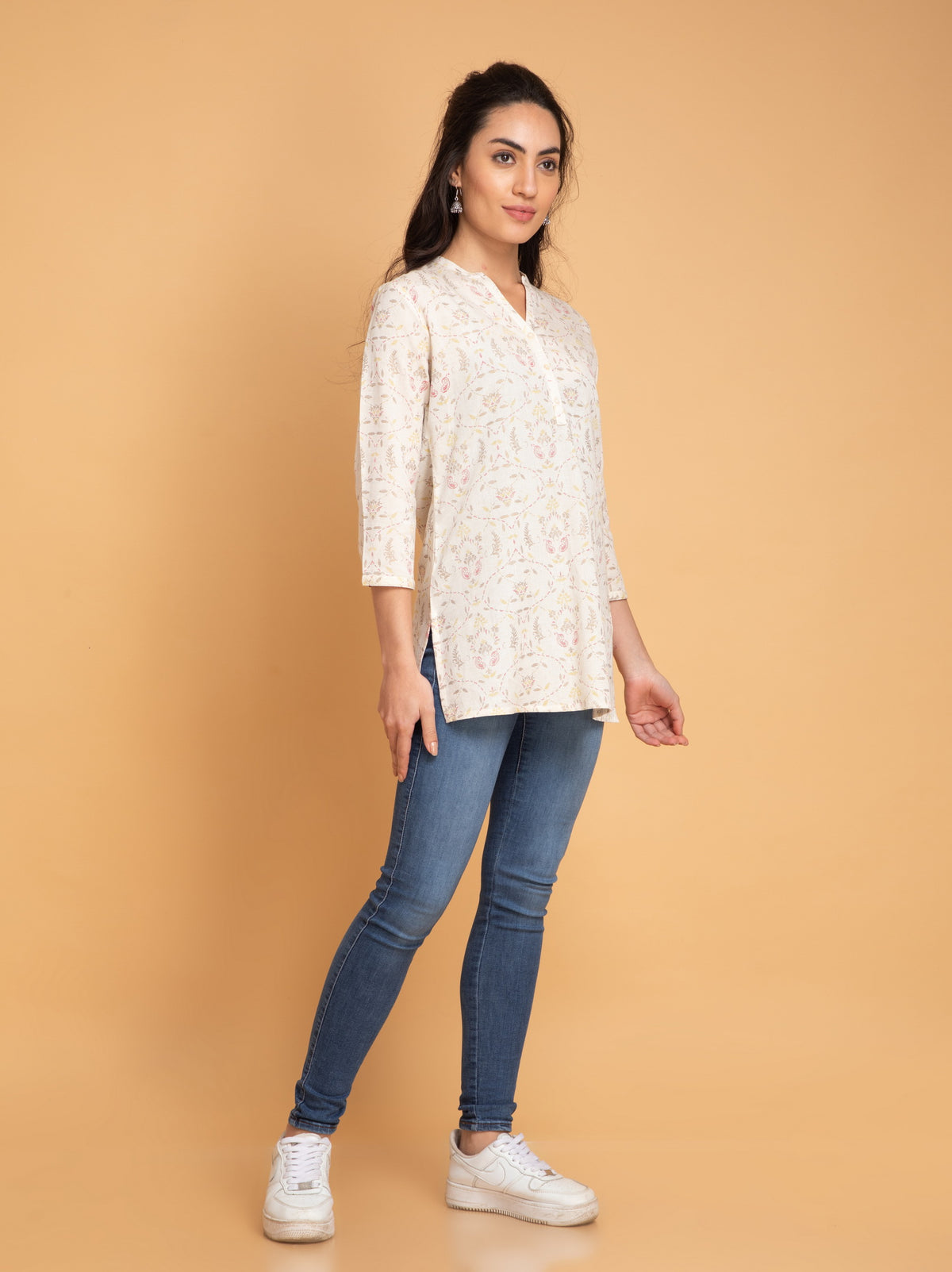 Printed Rayon Linen Top