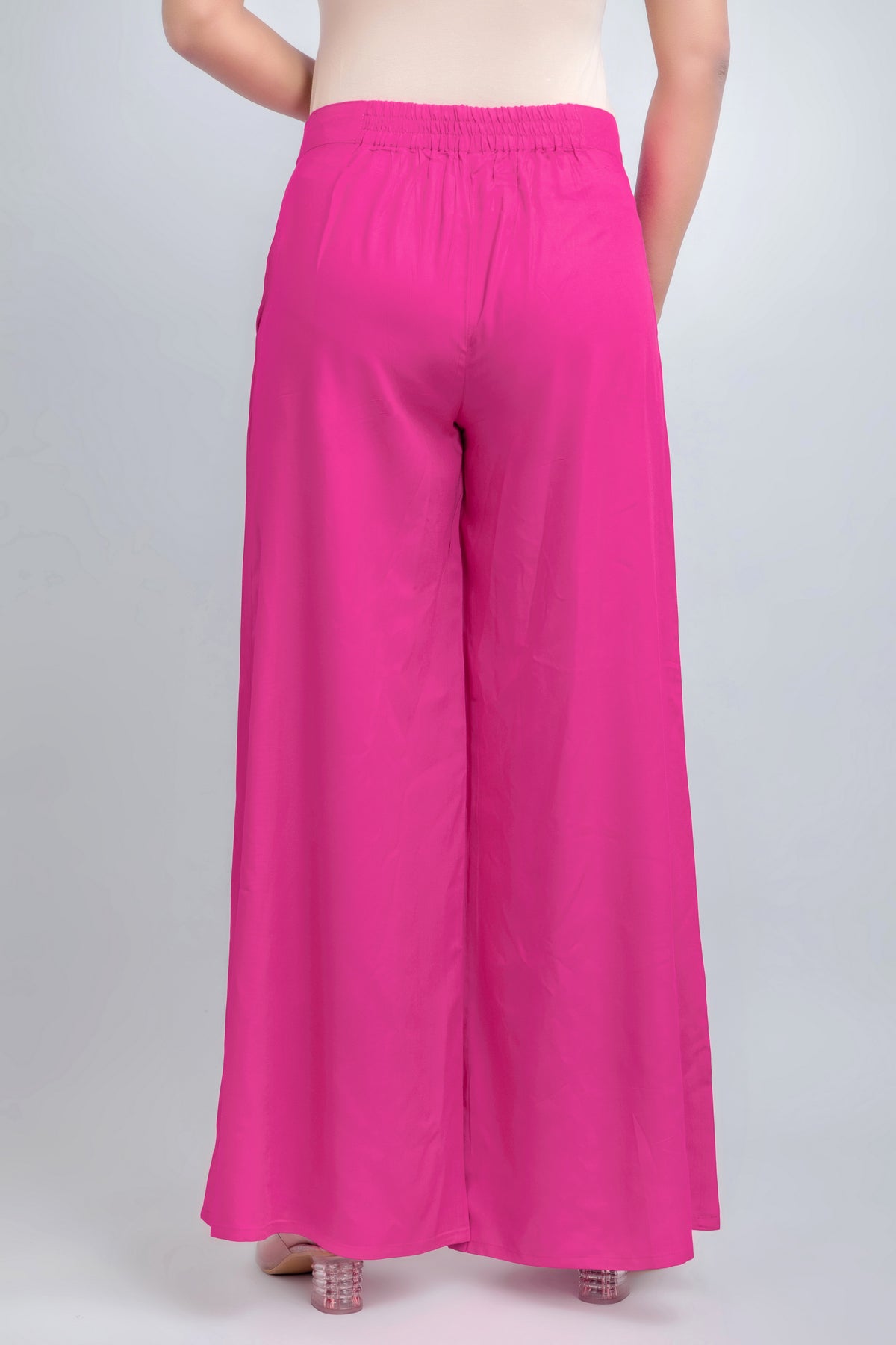 Solid Rayon Palazzo Pants