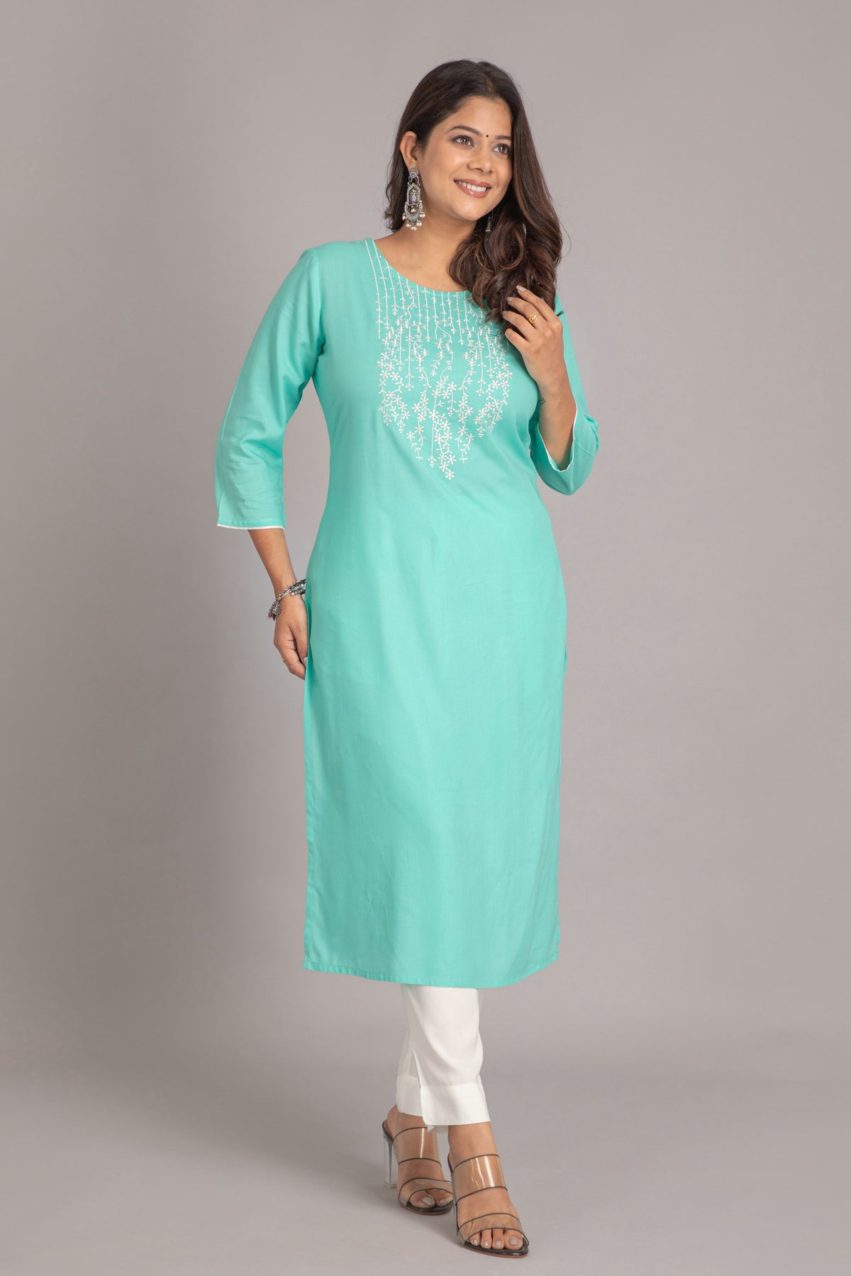 DAYOUT / WORK WEAR EMBROIDERED 2PCS KURTA SET