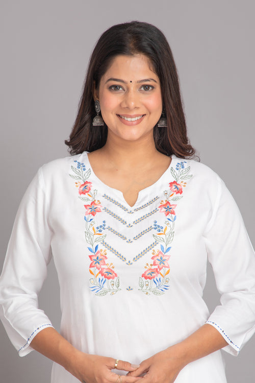 Embroidered Rayon 2Pc Kurta Set