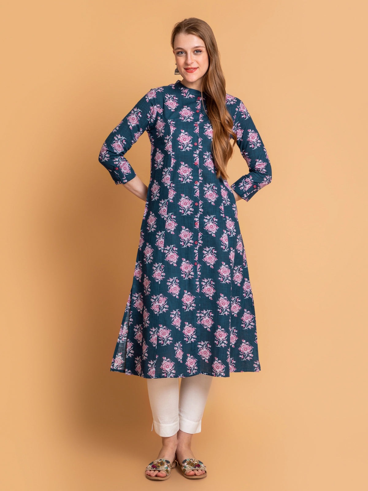 Kurti designs with buttons best sale