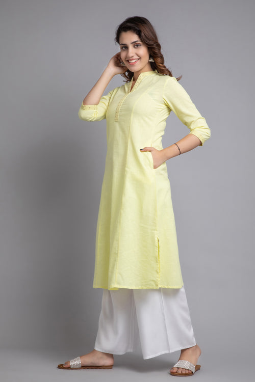 Kalidar Straight Long Kurti with Intricate Embroidery