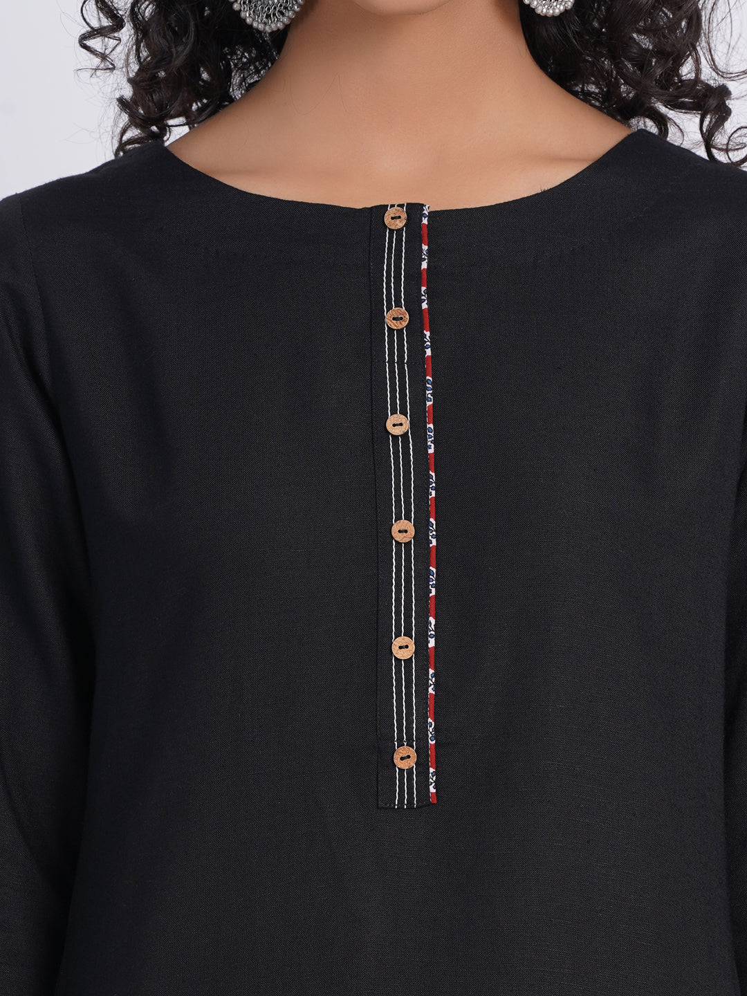 WORK WEAR STRAIGHT KURTI WITH PLACKET DETAILS