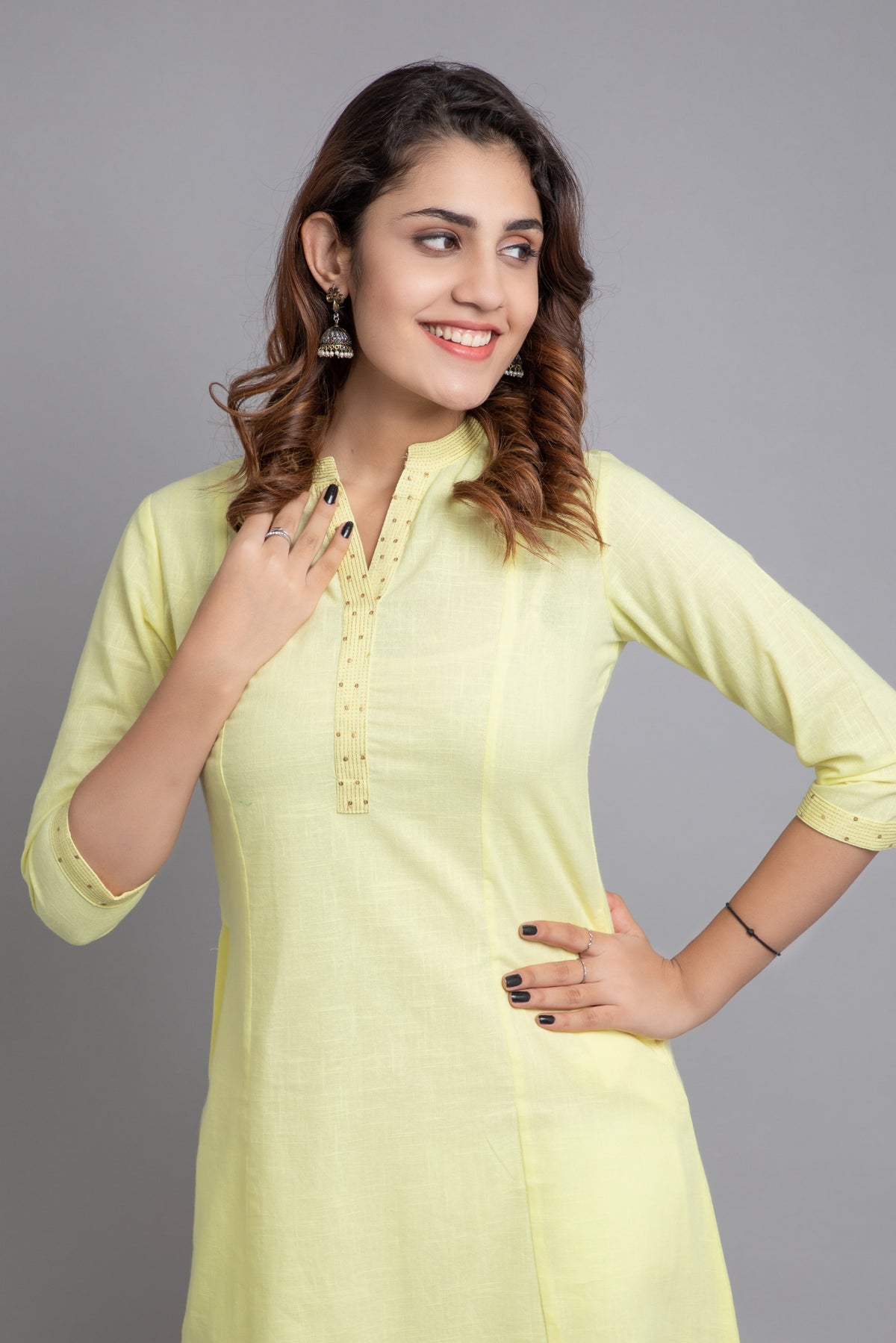 Kalidar Straight Long Kurti with Intricate Embroidery