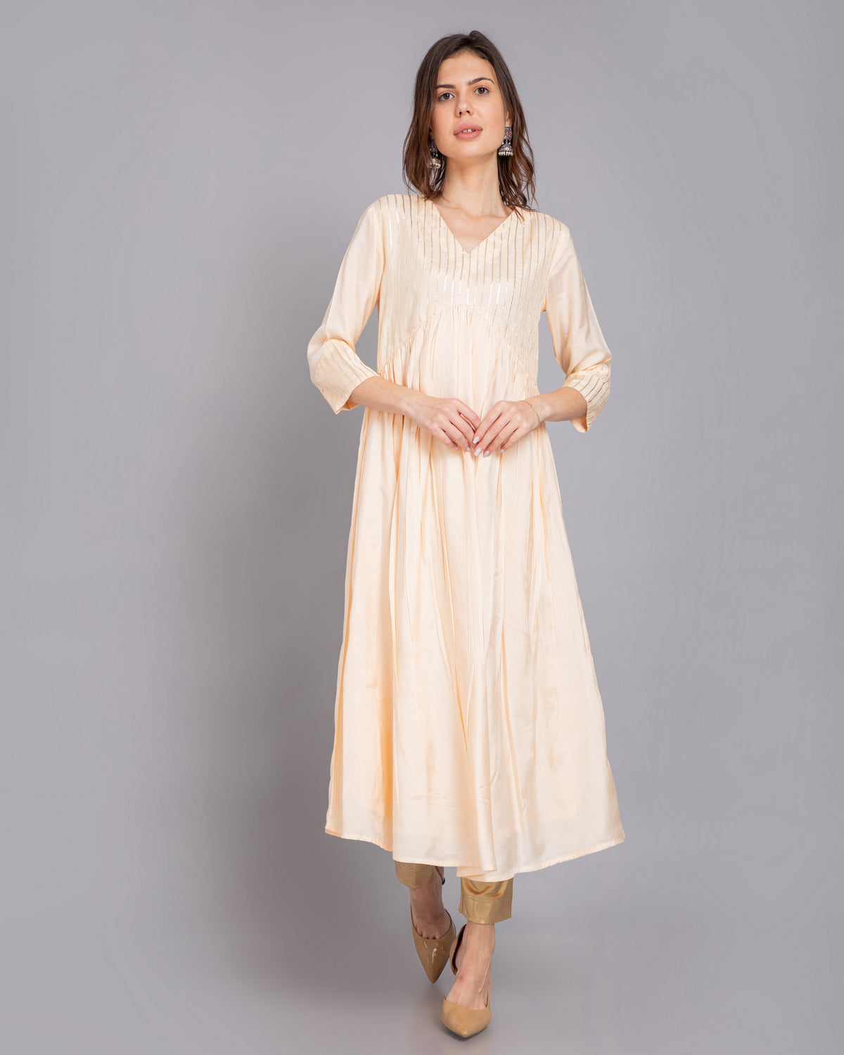 Alia Cut Kurti in Rich Silk with Gota Work