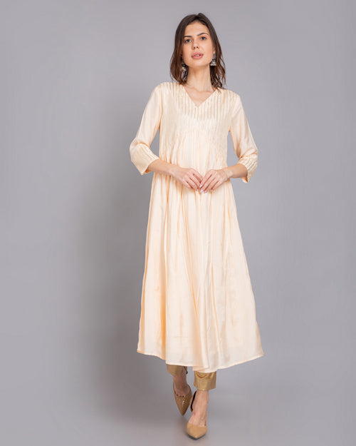 Alia Cut Kurti in Rich Silk with Gota Work