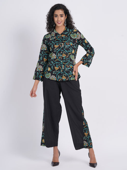 Mul Cotton Printed Co-Ord Set with Detailed Pants