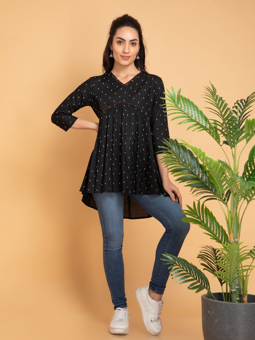 Stylish Khadi Print Alia Cut Top