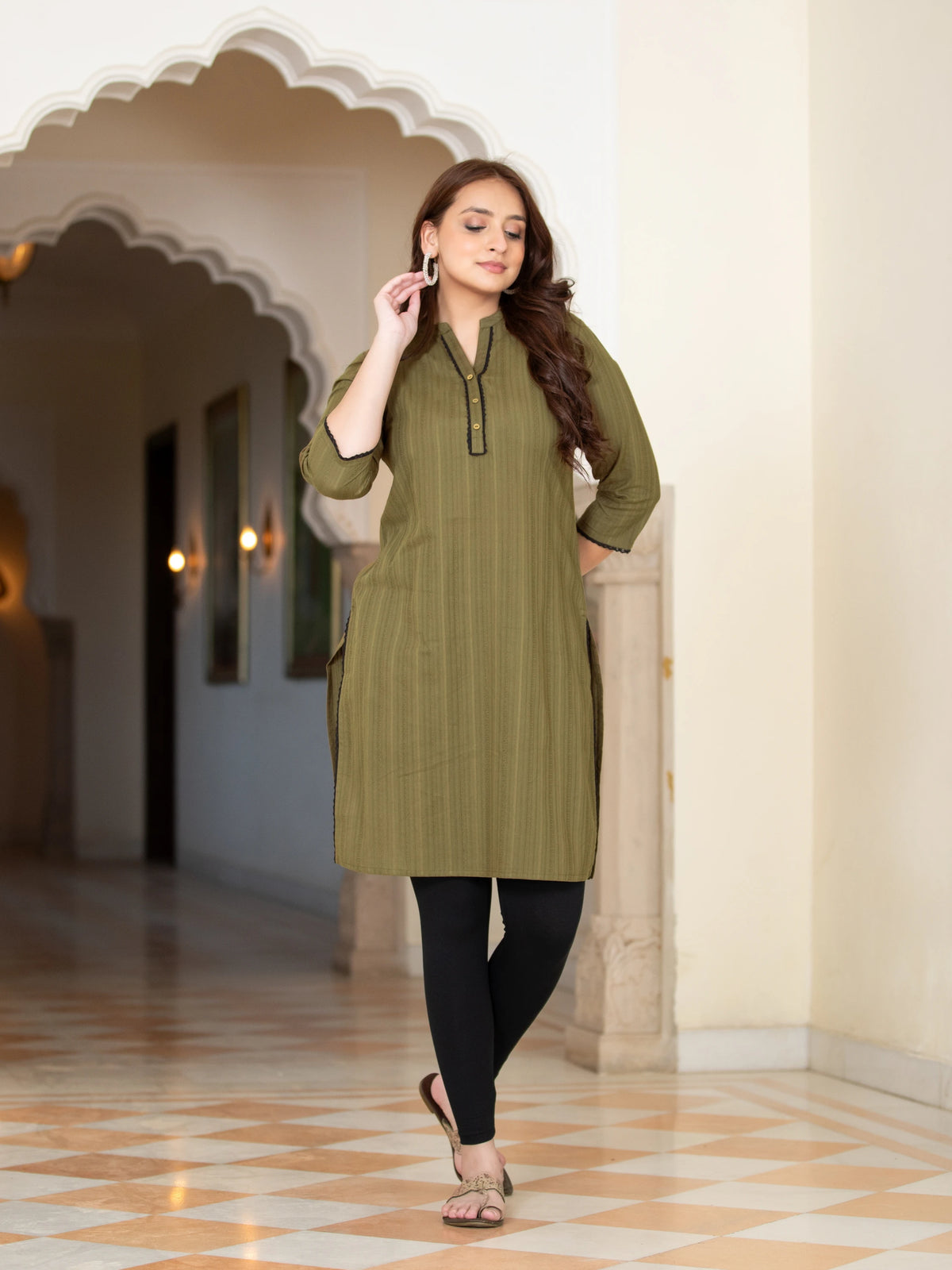 COTTON DOBBY SINGLE STRAIGHT KURTI