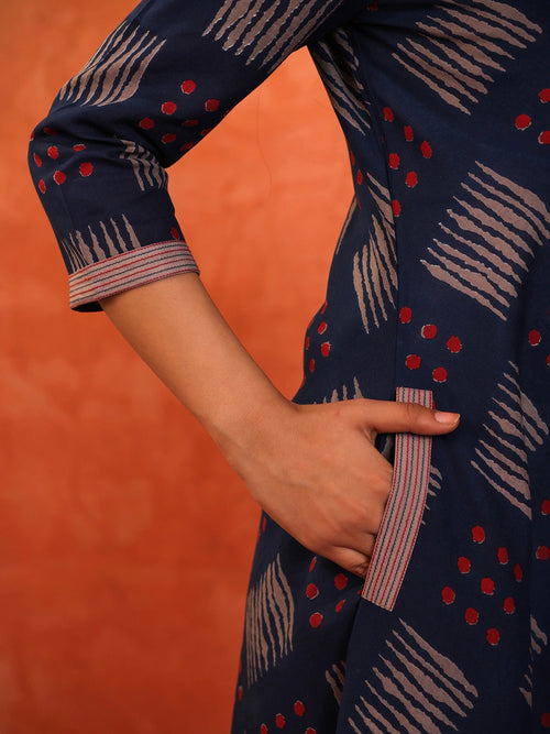 DABU PRINTED LONG BIAS DRESS