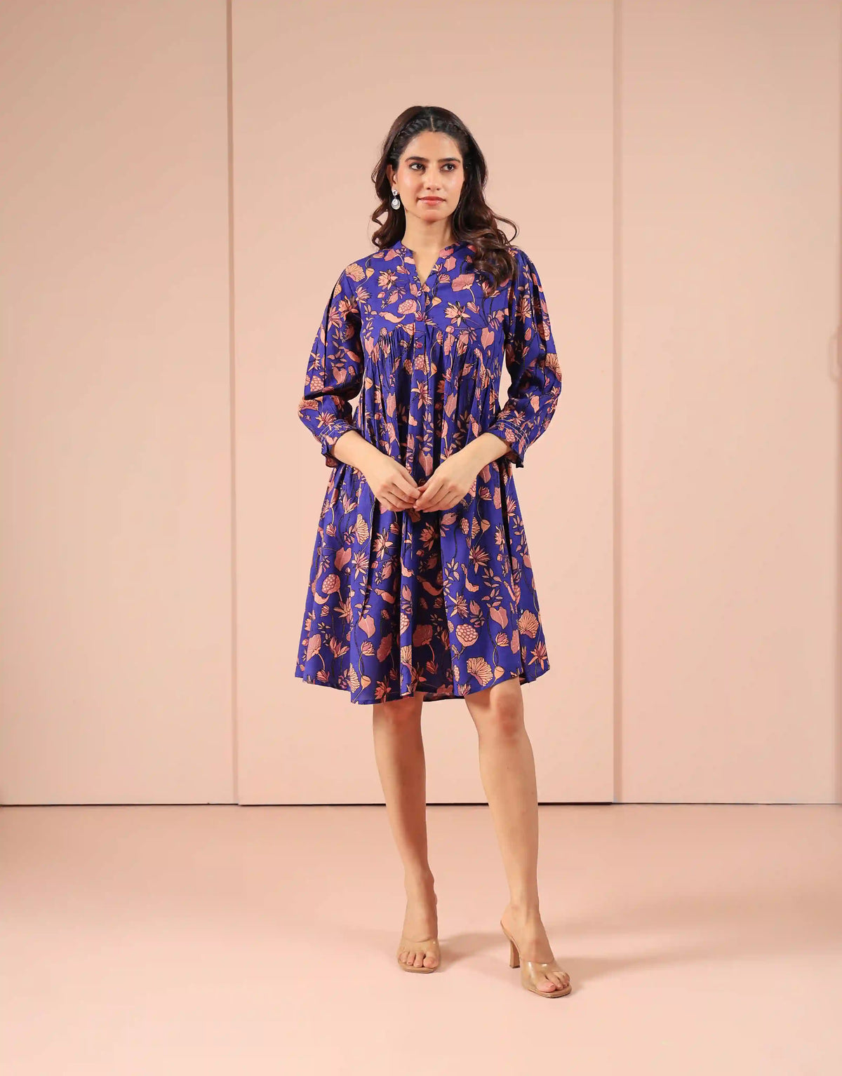 SUTI WOMEN RAYON PRINTED SHORT DRESS