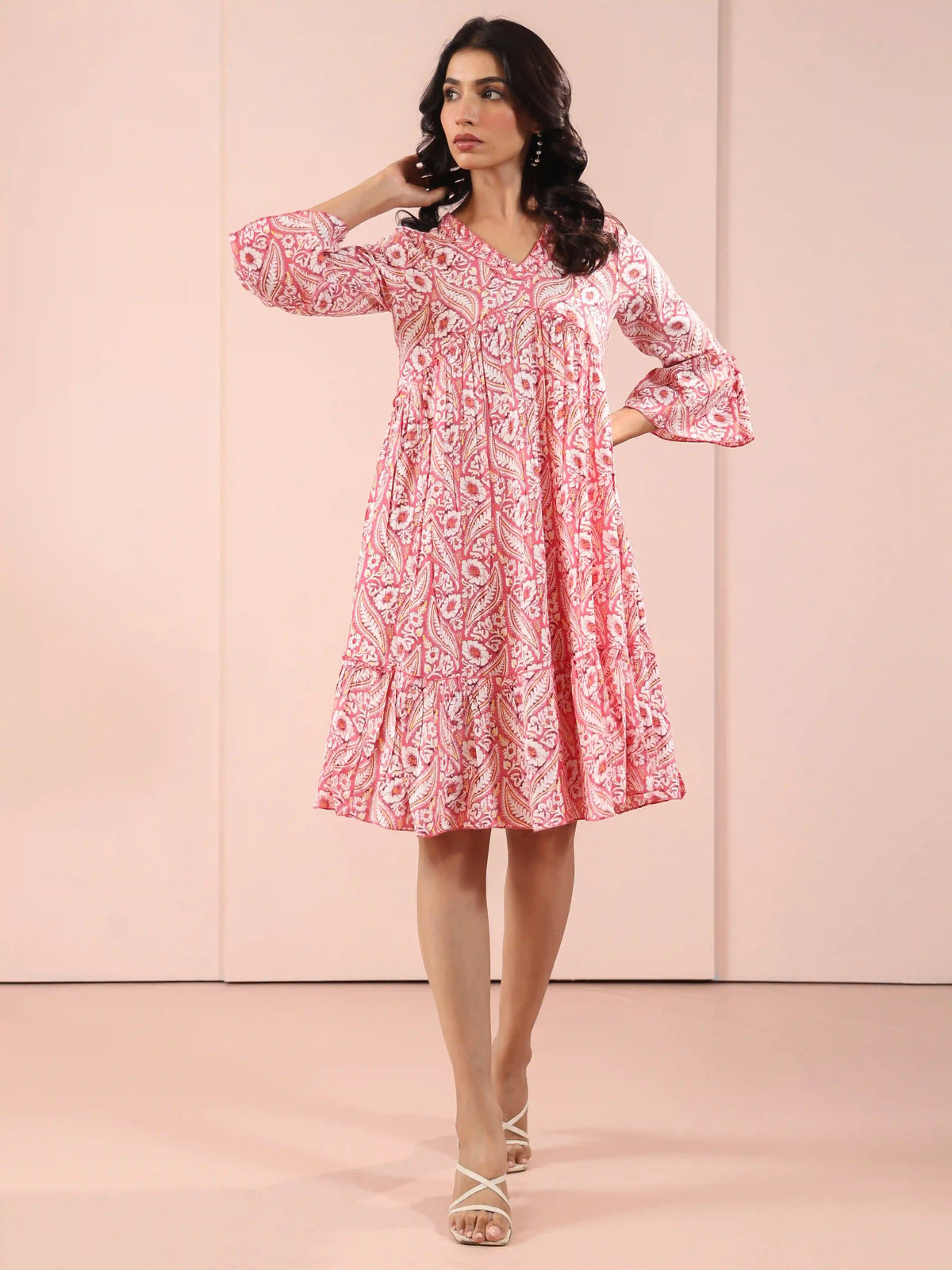 Printed Tiered Alya Cut Dress