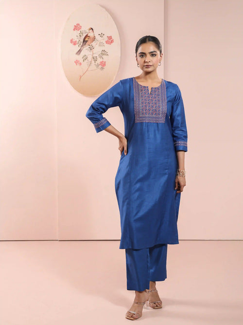 TUSSER SILK KANTHA EMBROIDERED KURTI