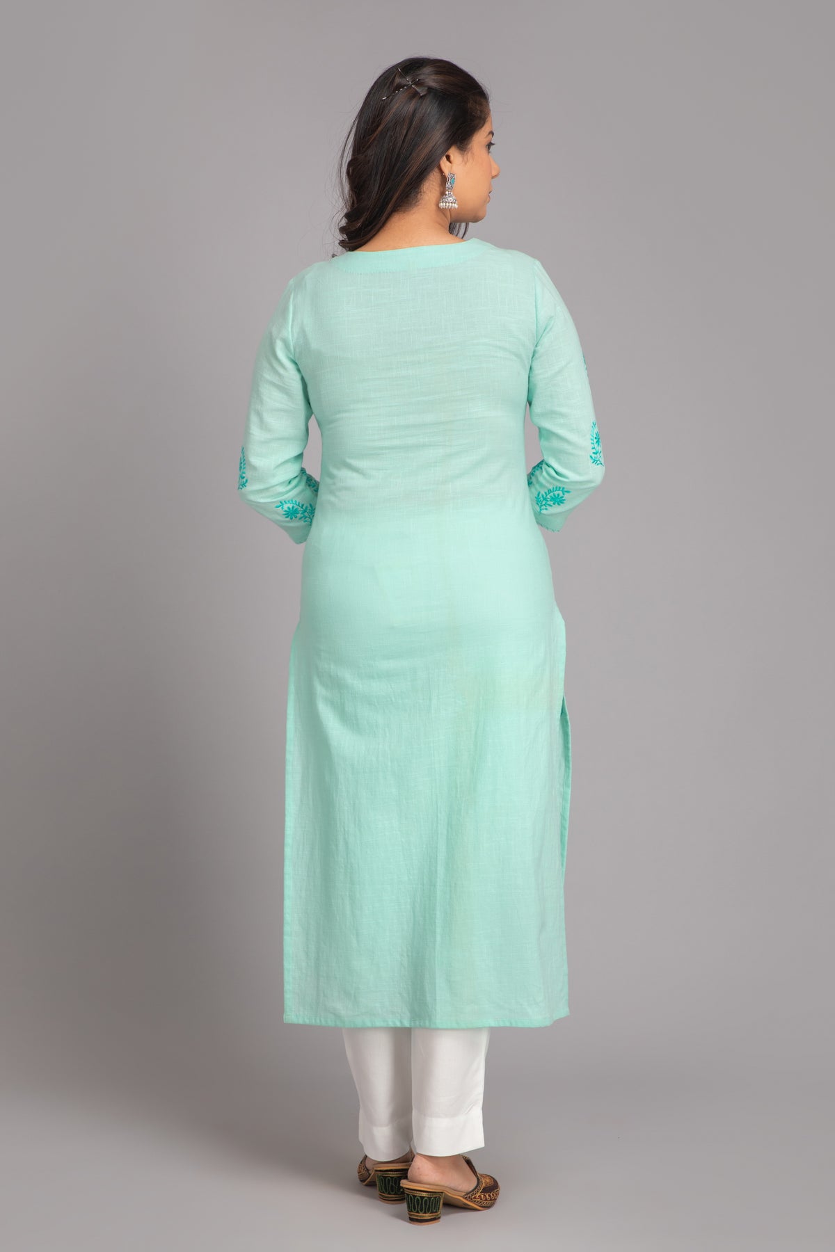 Embroidered Straight Long Kurti