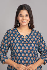 Casual Day Out Bagru Printed Long Kurti