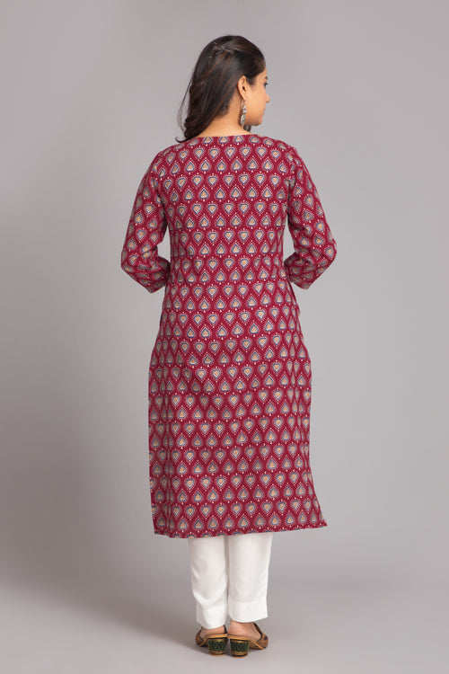 Casual Day Out Bagru Printed Long Kurti