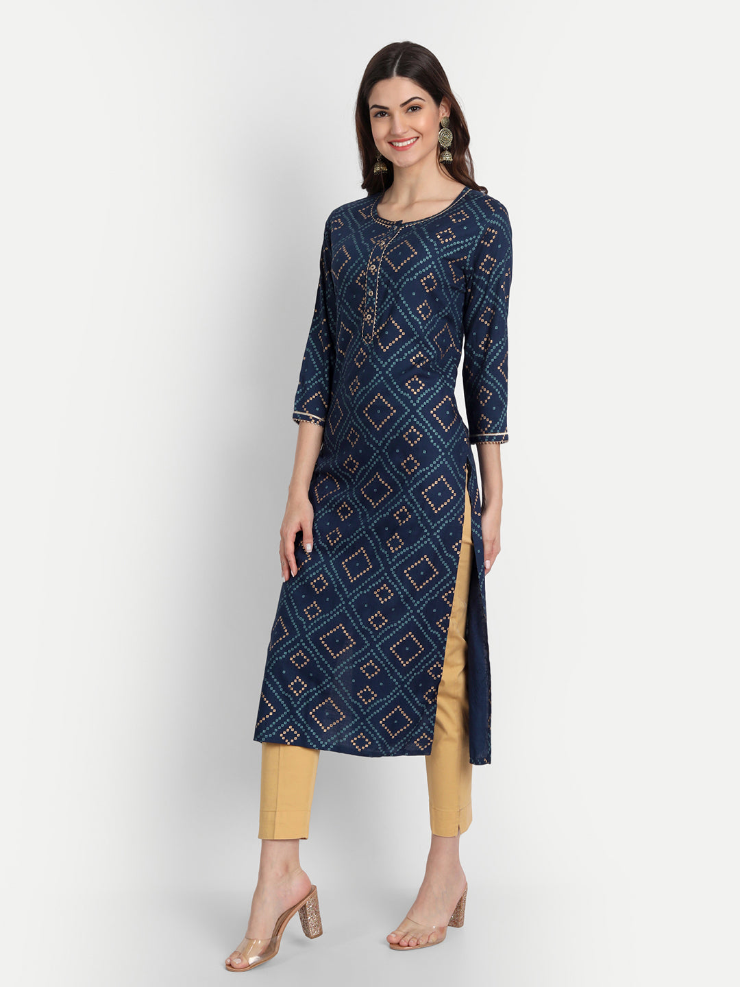 BANDHEJ PRINTED LONG KURTI