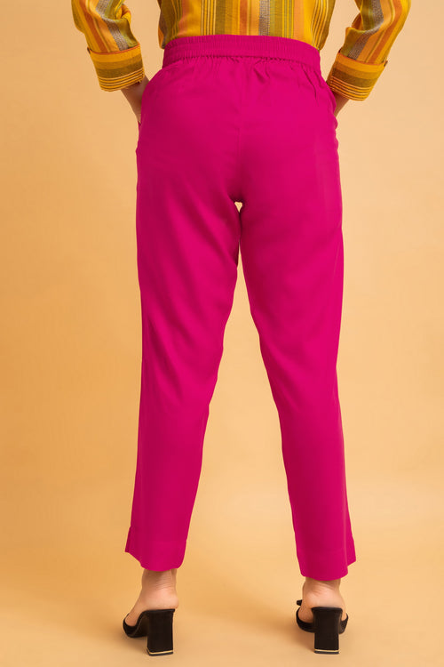 Comfort Fit Rayon Narrow Pants