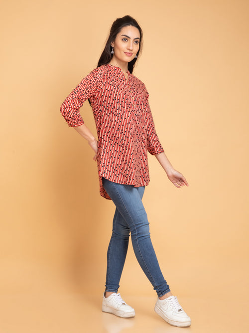 Mul Cotton Printed High-Low Top