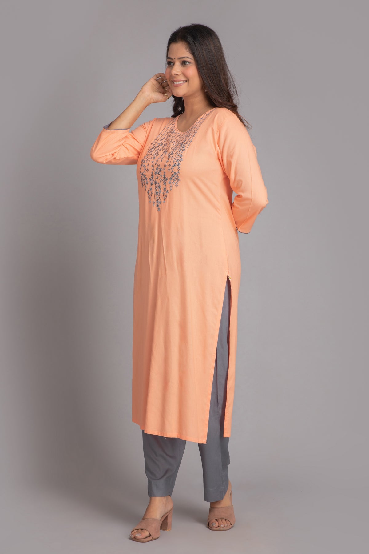 DAYOUT / WORK WEAR EMBROIDERED 2PCS KURTA SET