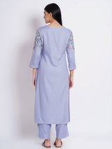Rayon 2-Piece Kurta Set With Gota Embroidery