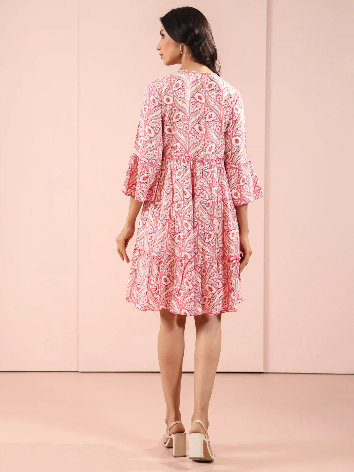 Printed Tiered Alya Cut Dress