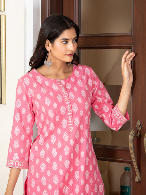 KHADI PRINTED 3 PCS KURTA SET