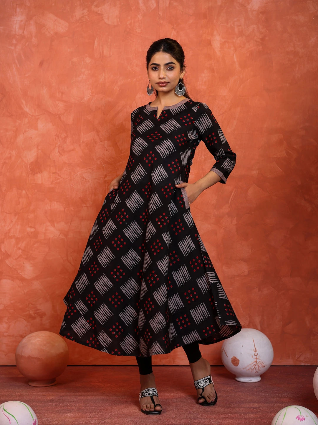 DABU PRINTED LONG BIAS DRESS