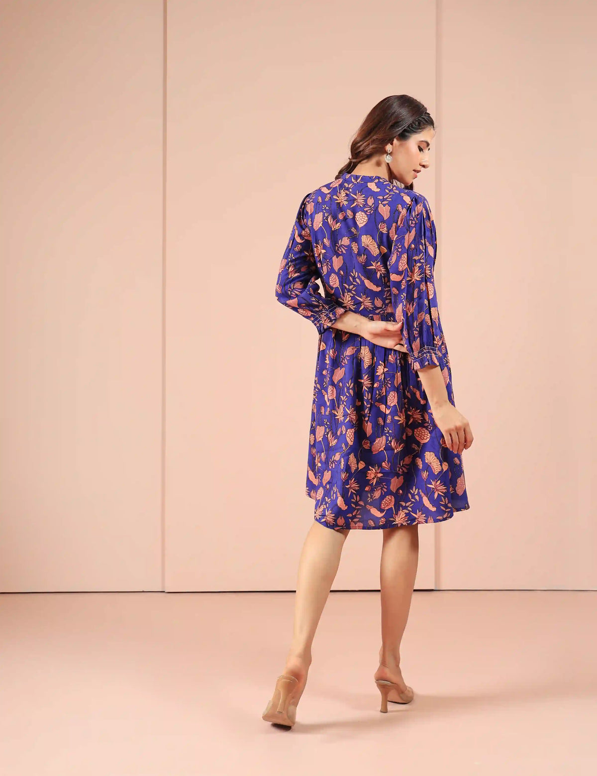 SUTI WOMEN RAYON PRINTED SHORT DRESS