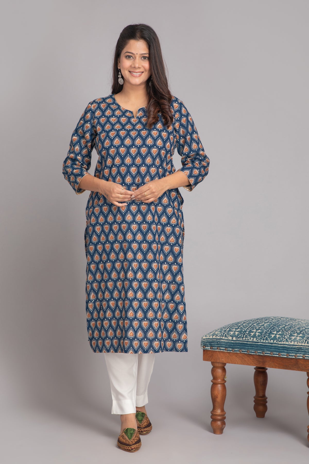 Casual Day Out Bagru Printed Long Kurti