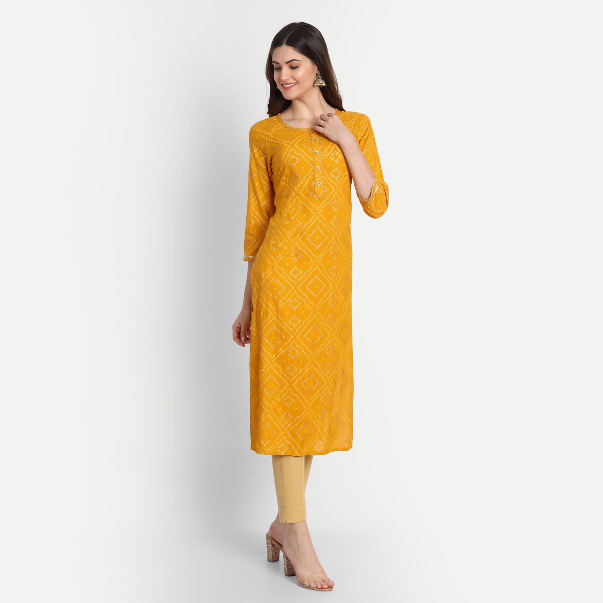 BANDHEJ PRINTED LONG KURTI