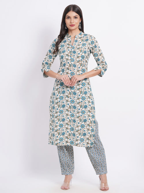 GOLD PRINTED KURTA SET