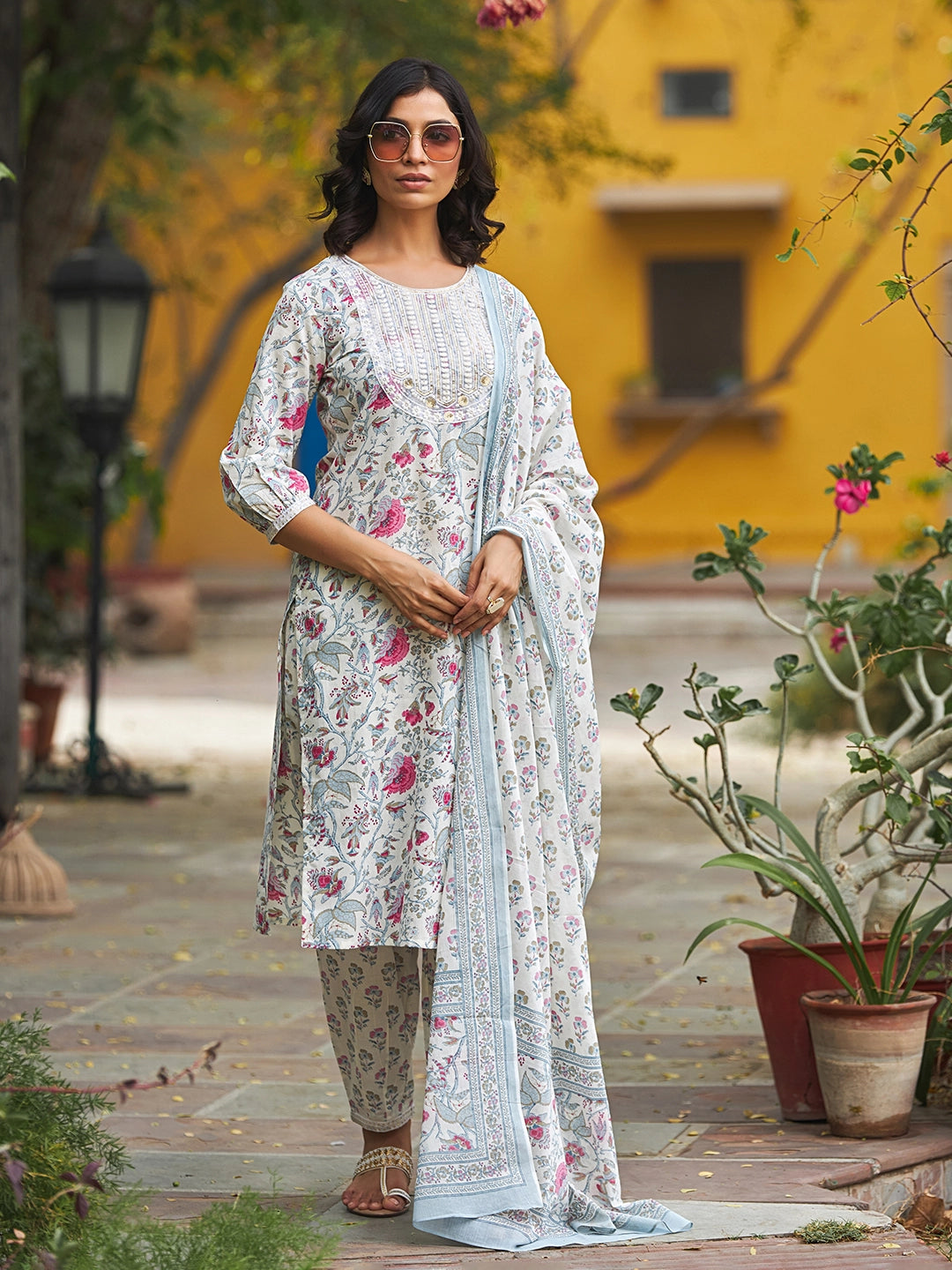 SUTI WOMEN COTTON PRINTED 3PC KURTA SET