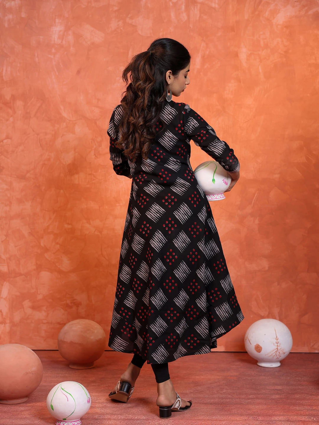 DABU PRINTED LONG BIAS DRESS